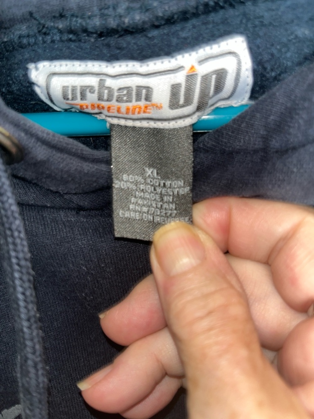 Urban Outfitters Navy Pullover Hoodie with Sunset Palm Graphic - Picture 2 of 3